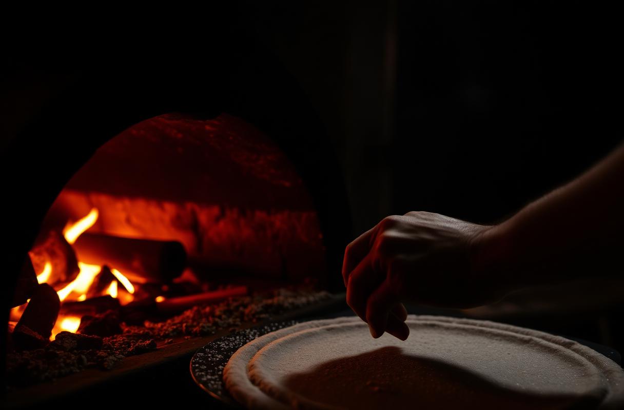 Baker's hands beside a glowing clay tandoor