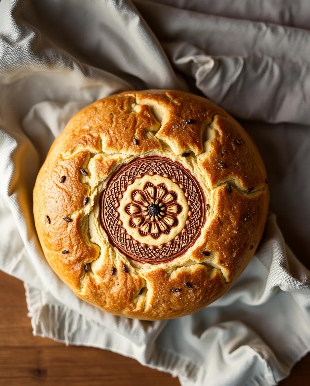 Bukharian Obi Non bread with stamped center pattern